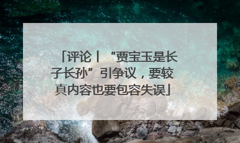 评论丨“贾宝玉是长子长孙”引争议，要较真内容也要包容失误