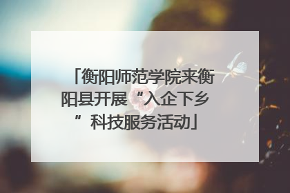 衡阳师范学院来衡阳县开展“入企下乡”科技服务活动