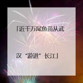 近千万尾鱼苗从武汉“游进”长江