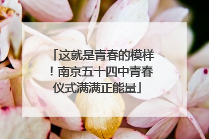 这就是青春的模样！南京五十四中青春仪式满满正能量