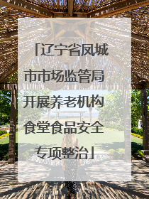 辽宁省凤城市市场监管局开展养老机构食堂食品安全专项整治