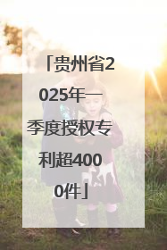 贵州省2025年一季度授权专利超4000件