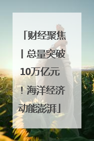 财经聚焦丨总量突破10万亿元！海洋经济动能澎湃