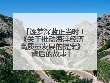 逐梦深蓝正当时！《关于推动海洋经济高质量发展的提案》背后的故事