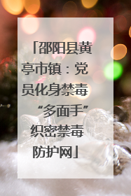 邵阳县黄亭市镇：党员化身禁毒“多面手” 织密禁毒防护网