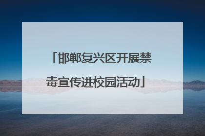 邯郸复兴区开展禁毒宣传进校园活动