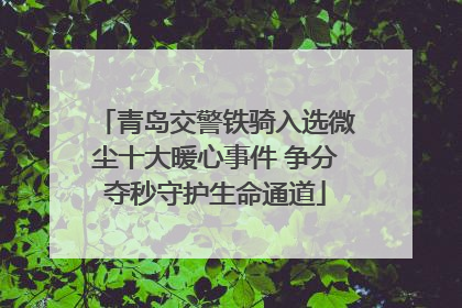 青岛交警铁骑入选微尘十大暖心事件 争分夺秒守护生命通道