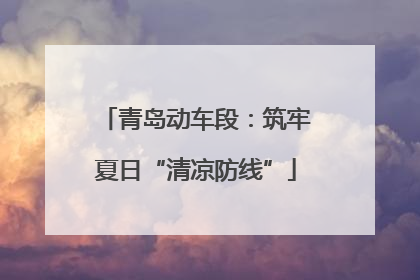 青岛动车段：筑牢夏日“清凉防线”