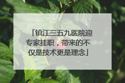 镇江三五九医院迎专家挂职，带来的不仅是技术更是理念