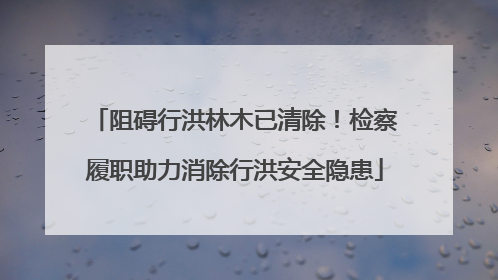 阻碍行洪林木已清除！检察履职助力消除行洪安全隐患