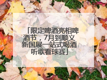 限定啤酒亮相啤酒节，7月到顺义新国展一站式喝酒听歌看球赛