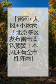 雷雨+大风+小冰雹！北京多区发布雷电蓝色预警！本周还有全市性阵雨