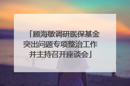 顾海敏调研医保基金突出问题专项整治工作并主持召开座谈会