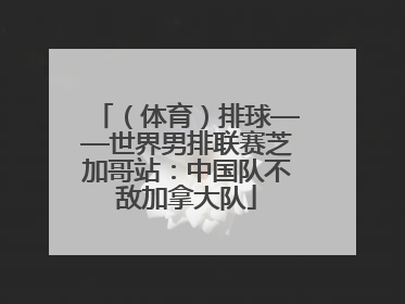 （体育）排球——世界男排联赛芝加哥站：中国队不敌加拿大队