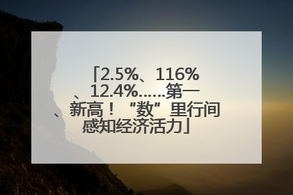 2.5%、116%、12.4%……第一、新高！“数”里行间感知经济活力
