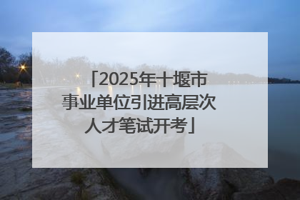2025年十堰市事业单位引进高层次人才笔试开考
