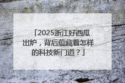2025浙江好西瓜出炉，背后蕴藏着怎样的科技新门道？