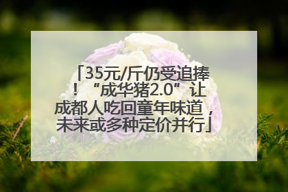 35元/斤仍受追捧！“成华猪2.0”让成都人吃回童年味道，未来或多种定价并行