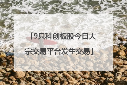 9只科创板股今日大宗交易平台发生交易