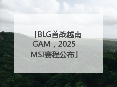 BLG首战越南GAM，2025MSI赛程公布